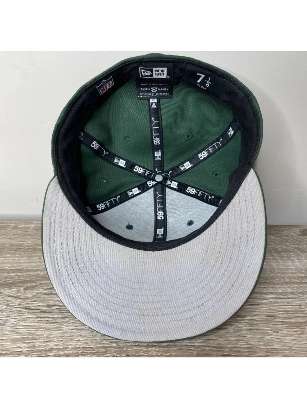 Green Bay Packers Fitted Hat New Era 59FIFTY 7 1/8 Embroidered NFL